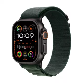  - Apple Watch Ultra 2 GPS + Cellular 49mm Black Titanium Case with Dark Green Alpine Loop - Large