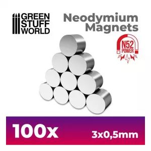 Neodymium Magnets 3x0,5mm - SET x100 (N52)