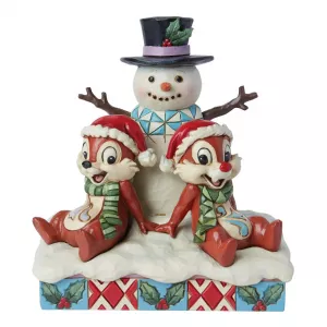 Chip n Dale Snowman Figurine