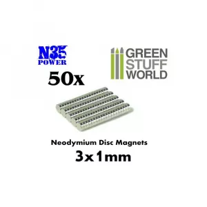 Imanes Neodimio 3x1mm - SET x50 / Neodymium Magnets 3x1mm - SET x50 (N52)