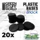 Black Plastic Round Base 28.5mm - PACKx20