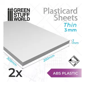 Plancha Plasticard Lisa 3mm PACK x2 / ABS Plain Sheet 3mm PACK x2