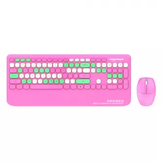 Kancelarijske tastature - GEEZER WL RETRO SMK-679395AGPK US Bežična tastatura i miš - Pink