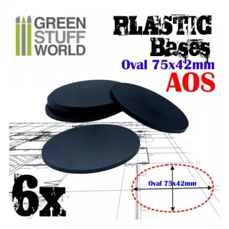 Warhammer pribor i oprema - Plastic Oval Base 75x42mm - PACKx6