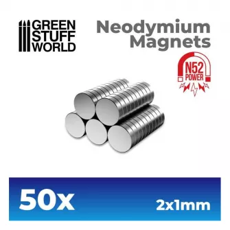 Warhammer pribor i oprema - Neodymium Magnets 2x1mm - SET x50 (N52)