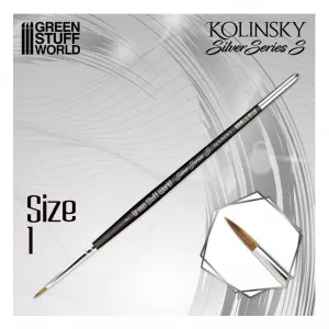 Kolinsky Brush size #1 - SILVER SERIE (S-type)