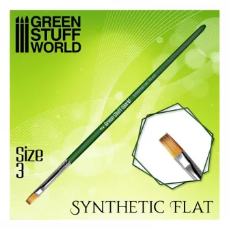 Warhammer pribor i oprema - Flat Synthetic Brush - size #3 - GREEN SERIE