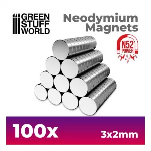 Neodymium Magnets 3x2mm - SET x100 (N52)