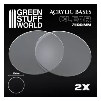 Warhammer pribor i oprema - Acrylic Round Base 100mm - CLEAR (pack x2) (thickness 3mm)