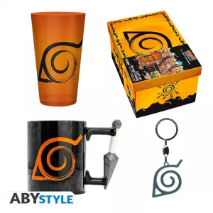 Naruto Shippuden - Premium Pack Large Glass + 3D Keychain + 3D Mug