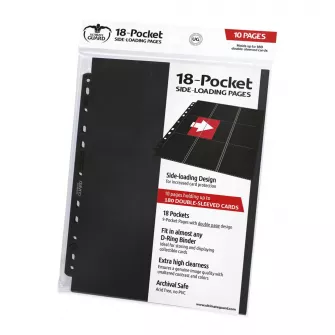 Trading Card Games - Ultimate Guard 18-Pocket Pages Side-Loading - Black (10)