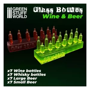 Wine and Beer Bottles Resin Set