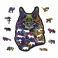 Rainbow Wild Cat Wooden Puzzle M (140 Pieces)