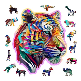 Makete - Colorful Tiger Wooden Puzzle M (150 Pieces)