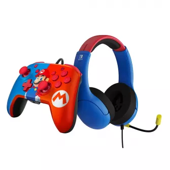 Kompleti - Nintendo Switch Wired Airlite Headset & Rematch Controller Mario Bundle