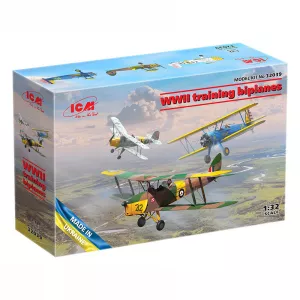 Makete  - Model Kit Aircraft - WWII Training Biplanes (Bücker Bü 131D, DH.82A Tiger Moth, Stearman PT-17) 1:32