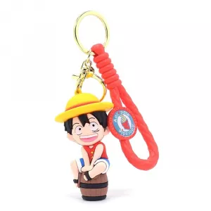 One Piece - Monkey D. Luffy On Barrel Keychain V1